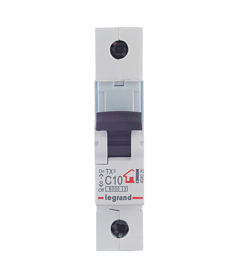 Автоматический выключатель Legrand TX3 (404026) 1P 10А тип С 6 кА 230-400 В на DIN-рейку