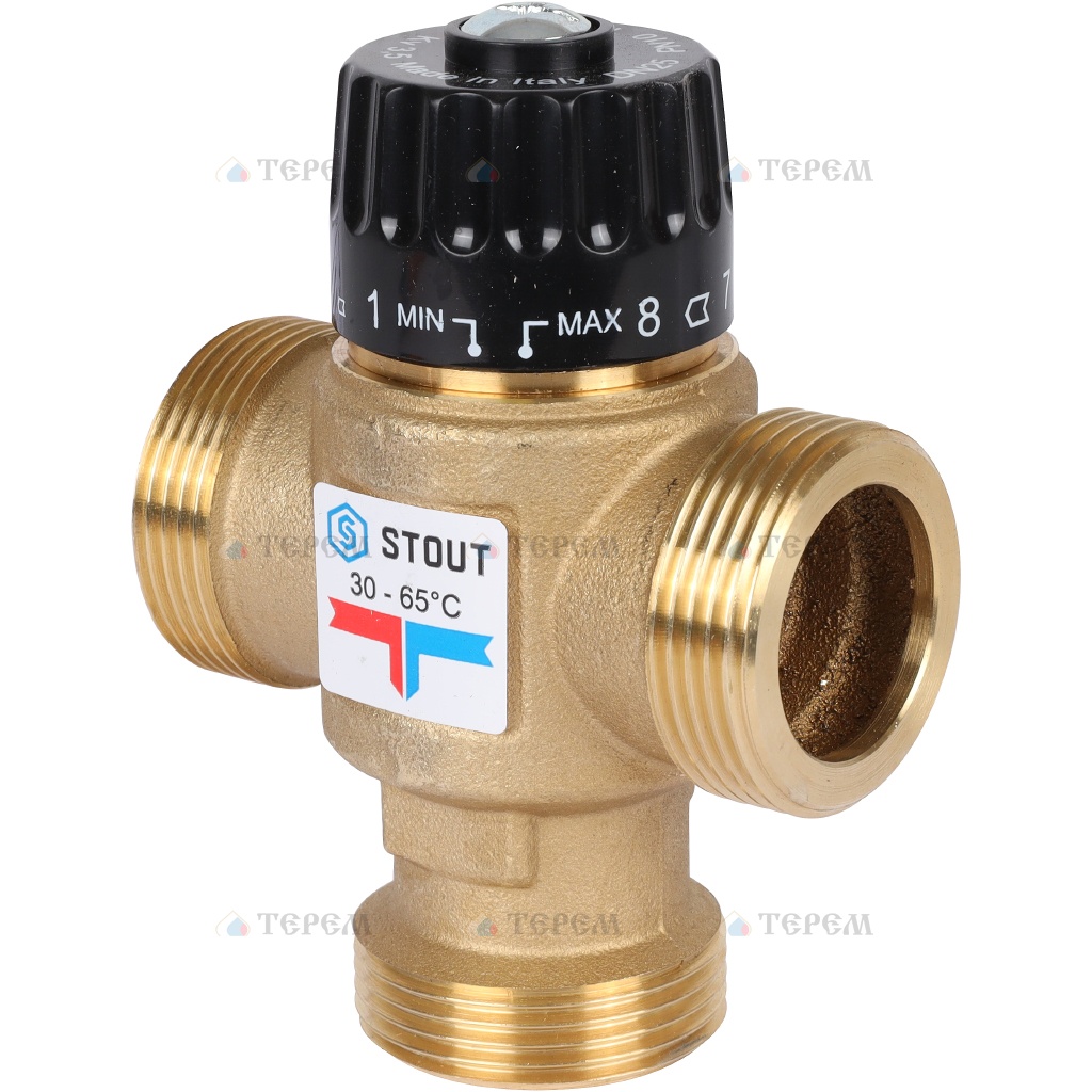 STOUT  Термостатический смесительный клапан для систем отопления и ГВС 1 1/4"  НР   30-65°С KV 3,5 SVM-0125-356532