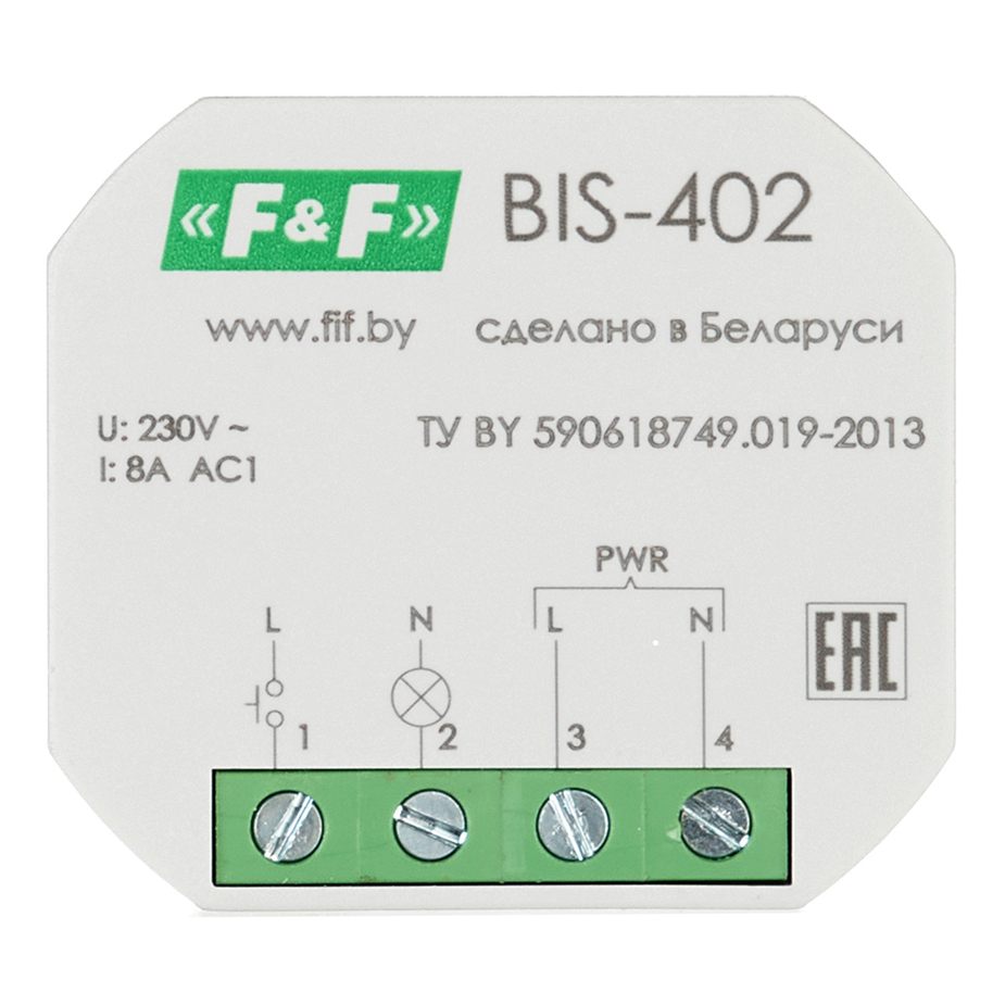 Реле импульсное Евроавтоматика BIS-402 220 В 8 А тип AC 1P+N