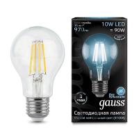 Лампа Gauss LED Filament A60 E27 10W холодный свет 4100К