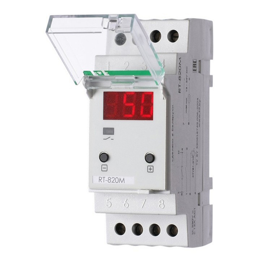 Реле контроля температуры модульное F&F RT-820M (EA07.001.007) 230 В 16 А тип AC 7P+N