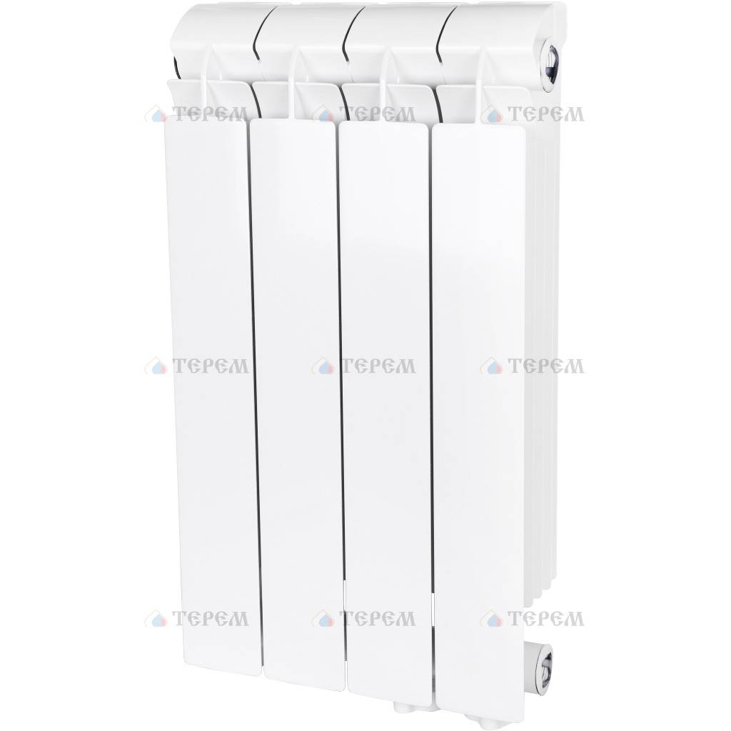 Global  VOX- R 500 4 секции радиатор алюминиевый нижнее правое подключение (белый RAL 9010)