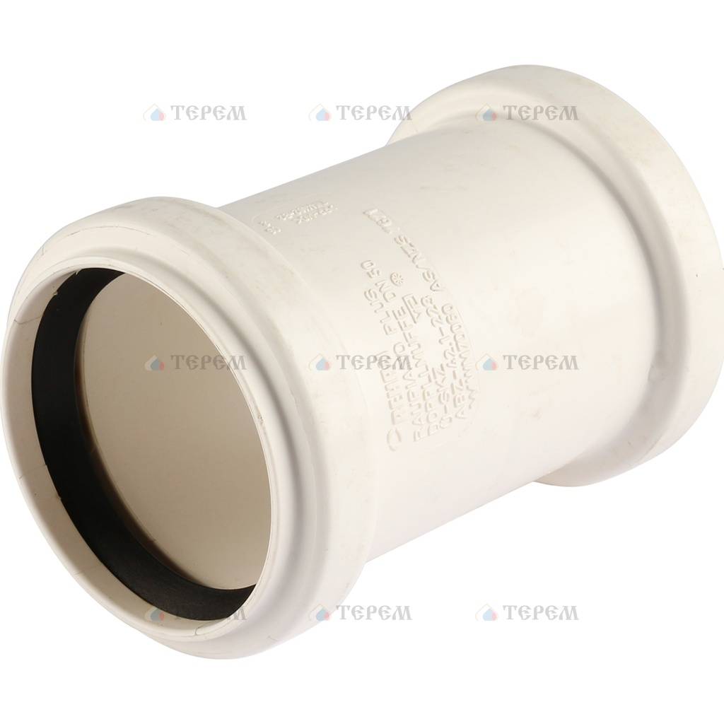 REHAU RAUPIANO PLUS Муфта двухраструбная 50 (аналог 11326241001)