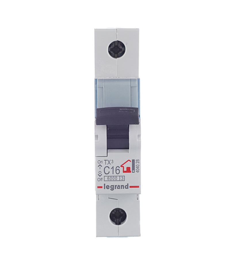 Автоматический выключатель Legrand TX3 (404028) 1P 16А тип С 6 кА 230-400 В на DIN-рейку