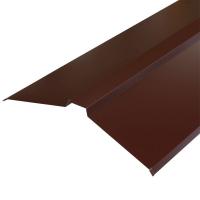 Планка конька плоского Металлпрофиль Pe RAL 8017 150х150х2000мм шоколад