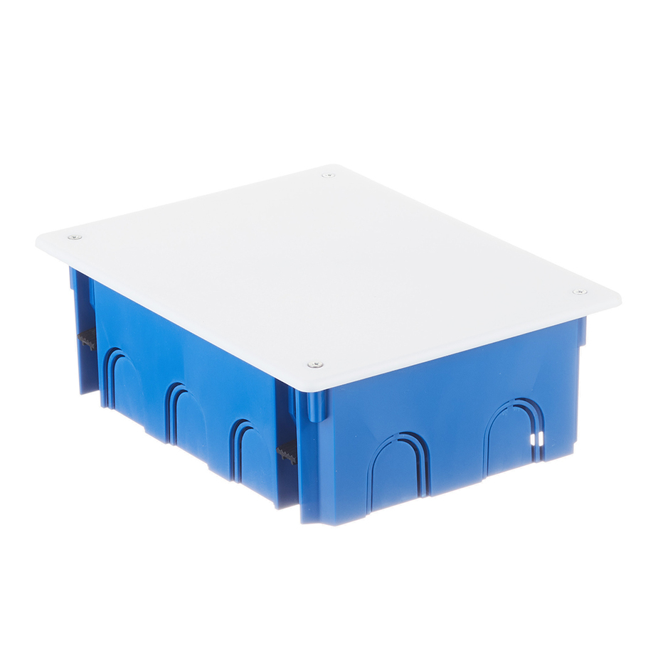 Коробка распределительная Промрукав (80-0970) для скрытой установки в гипсокартон 196х146х70 мм 12 вводов синяя IP20 с крышкой безгалогенная