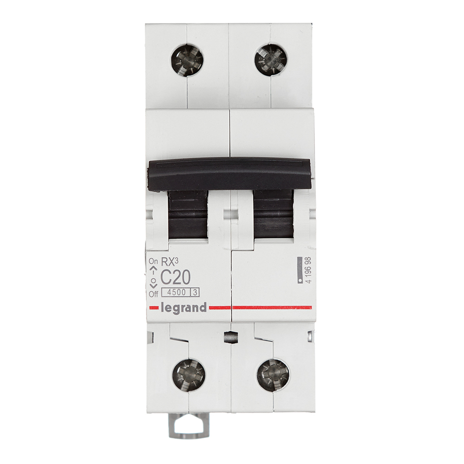 Автоматический выключатель Legrand RX3 (419698) 2P 20А тип С 4,5 кА 230/400 В на DIN-рейку