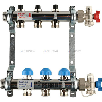 REHAU  Распределительный коллектор HKV на 3 контура (нерж .сталь)