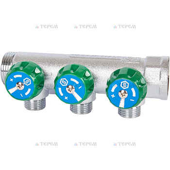 STOUT SMB-6850-011203 коллектор регулирующий 1", 3 отвода 1/2"