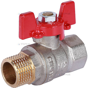 ROMMER  Шаровой кран 1/2" ВН/НР, ручка бабочка