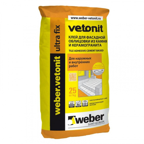 Клей для плитки (С2 T) Weber.Vetonit Ultra fix 25 кг