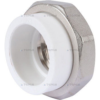 Политэк Политэк White fittings 63х2" Муфта разъемная с внутренней резьбой для полипропиленовых труб под сварку (цвет белый)