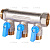 STOUT SMB 6211 341203 STOUT Коллектор с шаровыми кранами 3/4", 3 отвода 1/2" (синие ручки)