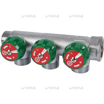 STOUT SMB-6850-343403 коллектор регулирующий 3/4", 3 отвода 3/4"ЕК