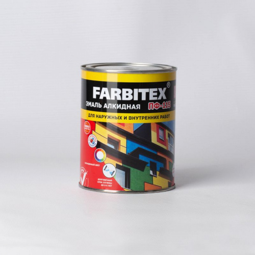 Эмаль ПФ-115 белый (0,8 кг) Farbitex