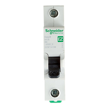 Автоматический выключатель Schneider Electric Easy9 (EZ9F14106) 1P 6А тип В 4,5 кА 220 В на DIN-рейку