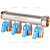 STOUT SMB 6211 341204 STOUT Коллектор с шаровыми кранами 3/4", 4 отвода 1/2" (синие ручки)