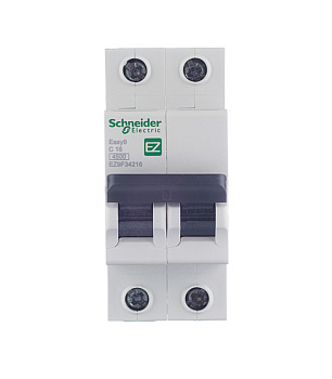 Автоматический выключатель Schneider Electric Easy9 (EZ9F34216) 2P 16А тип С 4,5 кА 400 В на DIN-рейку