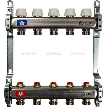 STOUT  Коллектор из нержавеющей стали без расходомеров 5 вых.