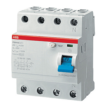 УЗО ABB F202 (2CSF204001R2250) 25А 100 мА 4P тип АС 10 кА
