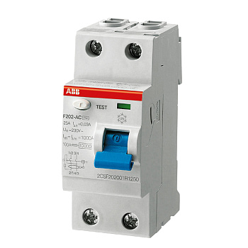 УЗО ABB F202 (2CSF202001R2630) 63А 100 мА 2P тип АС 10 кА