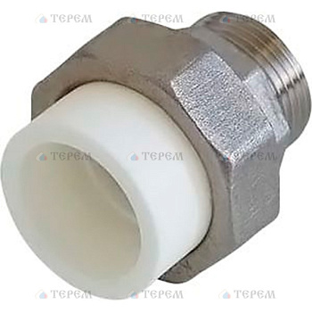 Kalde  32x1 1/4" Муфта разъемная с наружной резьбой для полипропиленовых труб под сварку (цвет белый)