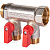 STOUT SMB 6210 341202 STOUT Коллектор с шаровыми кранами 3/4", 2 отвода 1/2" (красные ручки)