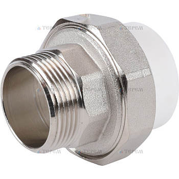 Политэк Политэк White fittings 40х1 1/4" Муфта разъемная с наружной резьбой для полипропиленовых труб под сварку (цвет белый)