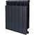 Global  STYLE PLUS 500 6 секции радиатор биметаллический боковое подключение (цвет cod.07 grigio scuro opaco mettalizzato 2748 (черный))