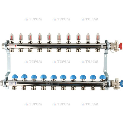 REHAU  Распределительный коллектор HKV-D на 10 контуров (нерж .сталь)