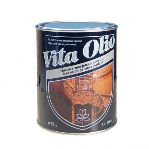 Масло с твёрдым воском для внутренних работ, 0,75л, Vita Olio
