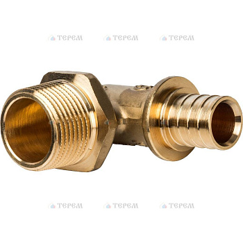 STOUT  Угольник-переходник с наружной резьбой 20xR 3/4" для труб из сшитого полиэтилена аксиальный