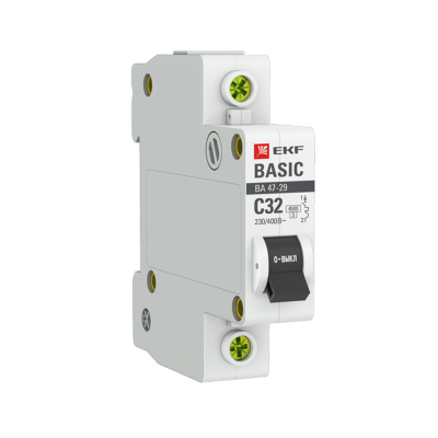 Автоматический выключатель EKF (mcb4729-1-32C) 1P 32А тип С 4,5 кА 230 В на DIN-рейку