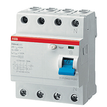 УЗО ABB F202 (2CSF204001R2400) 40А 100 мА 4P тип АС 10 кА