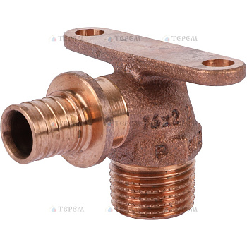 REHAU  13661071008(14563641001) REHAU RAUTITAN Угольник настенный с наружной резьбой 16-R 1/2 RX+ для труб из сшитого полиэтилена аксиальный