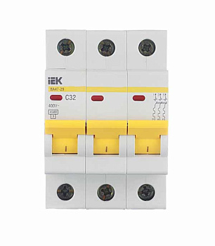Автоматический выключатель IEK ВА 47-29 (MVA20-3-032-C) 3P 32А тип С 4,5 кА 400 В на DIN-рейку