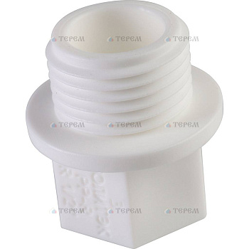 Политэк Политэк White fittings d=25 Заглушка с резьбой 3/4" для полипропиленовых труб под сварку (цвет белый)