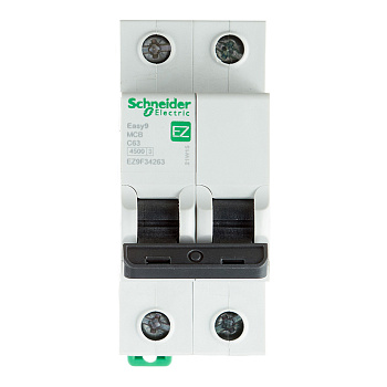 Автоматический выключатель Schneider Electric Easy9 (EZ9F34263) 2P 63А тип С 4,5 кА 220 В на DIN-рейку